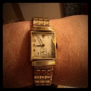 1940's vintage 7j gents gold plated watch